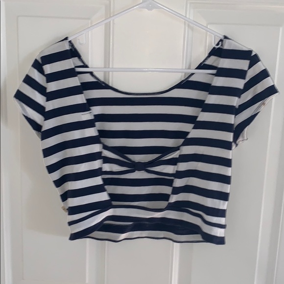 Hollister California Striped Open-back Crop Top - Picture 2 of 4